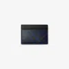 Burberry Check Card Case In Midnight