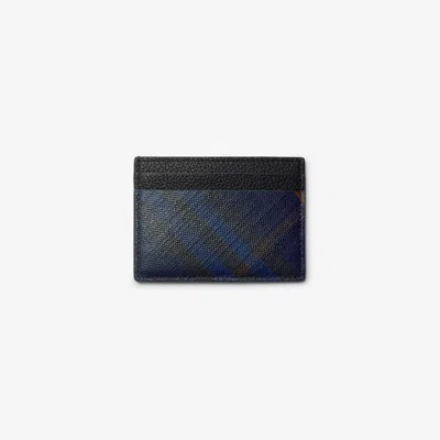 Burberry Check Card Case In Midnight