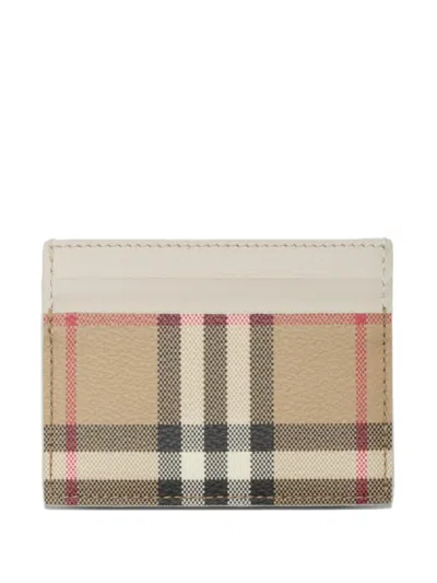 Burberry Check Card Case In Brown