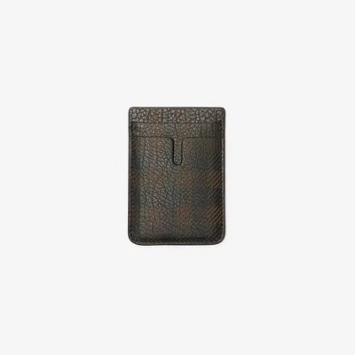 Burberry Check Card Case In Brown