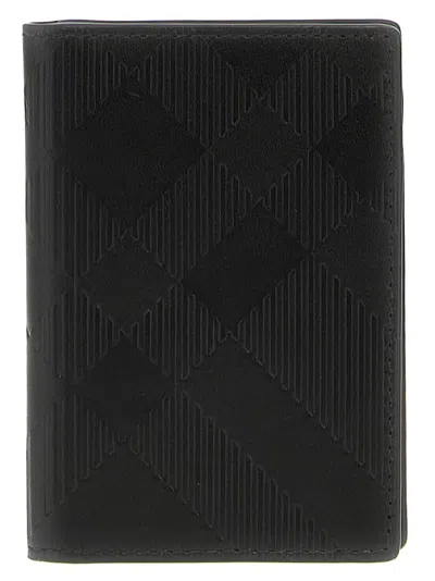 Burberry Check Card Holder In Black