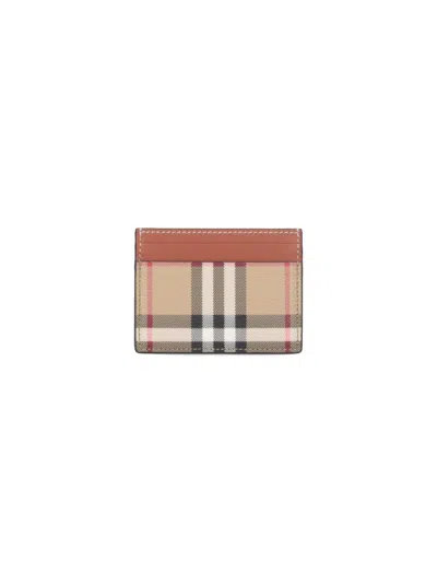 BURBERRY BURBERRY "CHECK" CARD HOLDER – BEIGE