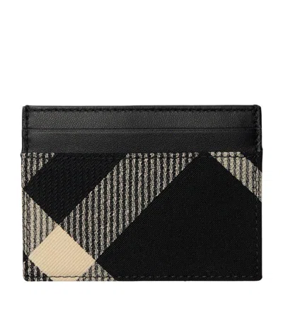 Burberry Check Card Holder In Black
