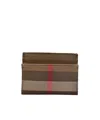 Burberry Check Card Holder In Brown