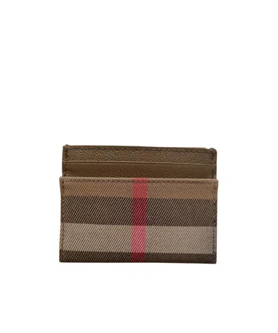 Burberry Check Card Holder In Brown