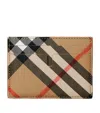 Burberry Check Card Holder In Brown