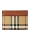Burberry Check Card Holder In Brown