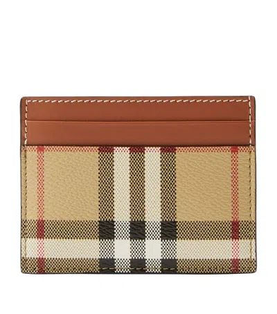 Burberry Check Card Holder In Brown