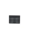 Burberry Compact Checkered Canvas Card Holder In Gray
