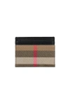 Burberry Check Card Holder In Multicolor
