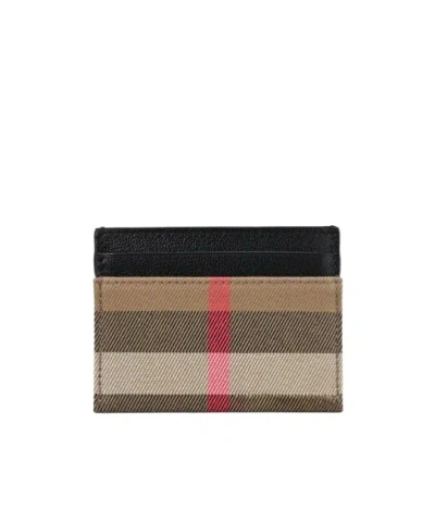 Burberry Check Card Holder In Multicolor