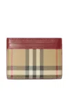 Burberry Check Card Holder In Brown