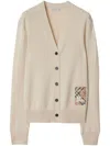Burberry Wool Logo-label Cardigan In Beige