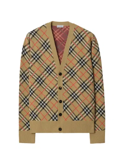 Burberry Check Cardigan In Multi