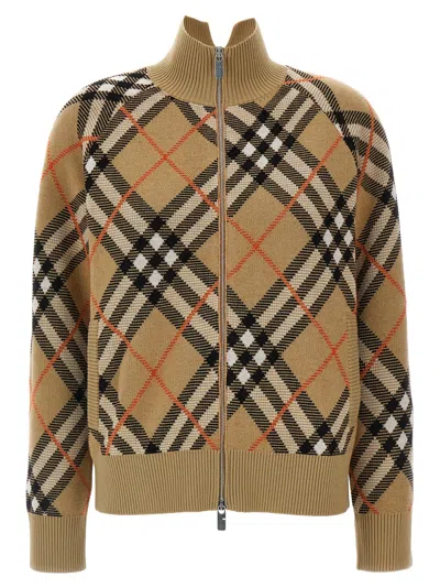 Burberry Wool-blend Check Track Jacket In Multi