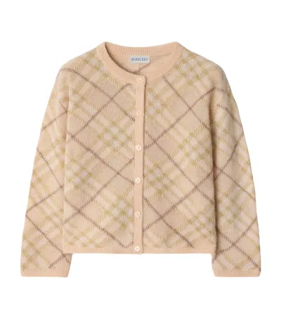 Burberry Kids' Check Cardigan In Neutral