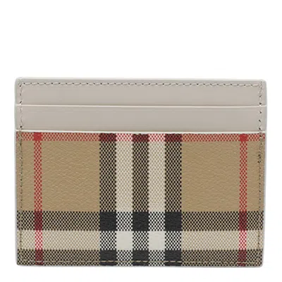 Burberry Check Cards Holder In Sand