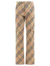 Burberry Straight Leg Checked Cargo Pants In Brown