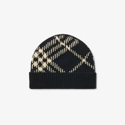 BURBERRY BURBERRY CHECK CASHMERE BLEND BEANIE