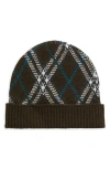 Burberry Check Cashmere Blend Beanie In Snug
