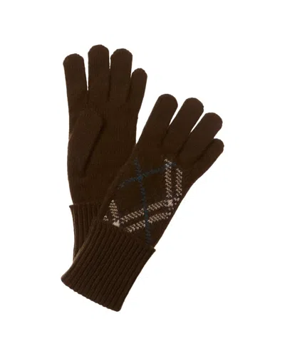 Burberry Check Cashmere-blend Gloves In Brown