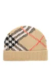 Burberry Checked Ribbed Cashmere-blend Beanie In Brown