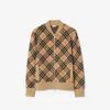 Burberry Check Cashmere Bomber Jacket In Sand