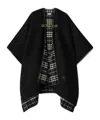 Burberry Check Cashmere Cape In Black