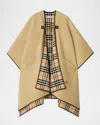 Burberry Check Cashmere Cape In Brown