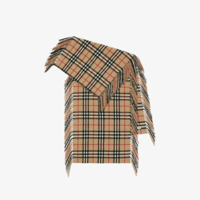 Burberry Check Cashmere Happy Scarf In Archive Beige