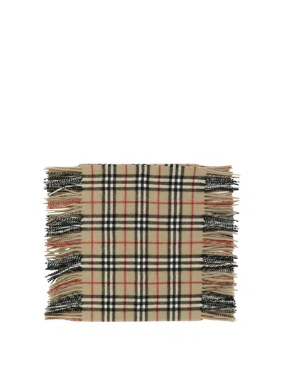 Burberry Check Cashmere Happy Scarf In Beige