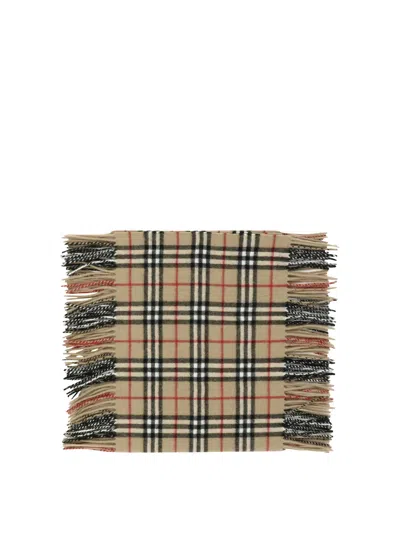 BURBERRY CHECK CASHMERE HAPPY SCARF SCARVES BEIGE