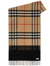 Burberry Check Cashmere Reversible Scarf In Black