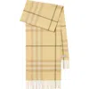 Burberry Checked Cashmere Scarf In Yellow