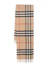 Burberry Soft Checked Cashmere Scarf With Fringed Edges In Brown