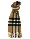 Burberry Cashmere Scarf With Check Pattern And Fringe
