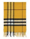Burberry Check Cashmere Scarf In Yellow