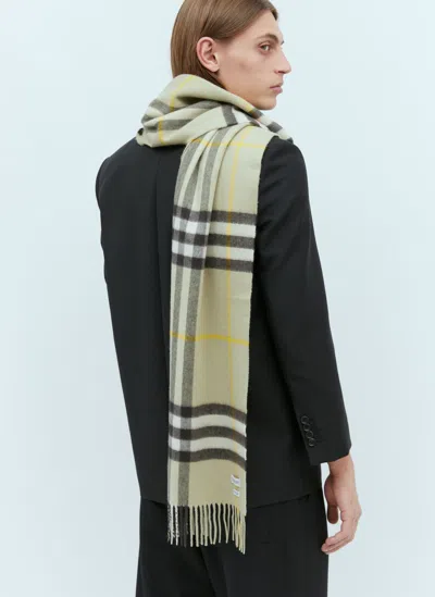 Burberry Check Cashmere Scarf In Beige