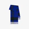 Burberry Check Cashmere Scarf In Blue