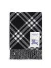 Burberry Checked Cashmere Scarf In Black