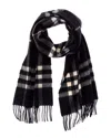 Burberry Check Cashmere Scarf In Black