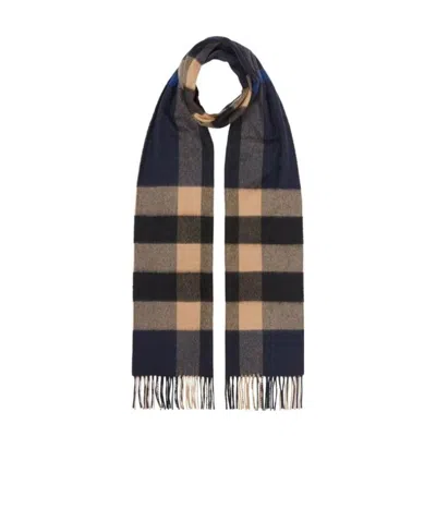 Burberry Check Cashmere Scarf In Black