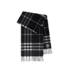 Burberry Checked Fringed-edge Scarf In Black