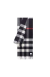 Burberry Check Cashmere Scarf In Black