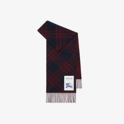 Burberry Check Cashmere Scarf In Blue