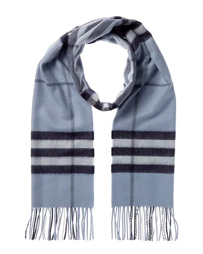 Burberry Check Cashmere Scarf In White