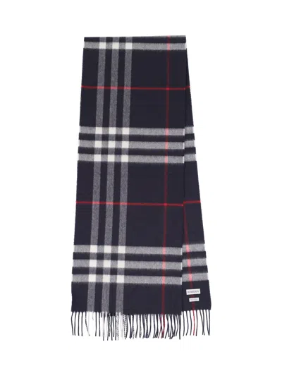 Burberry 'check' Cashmere Scarf In Blue