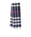 Burberry Check Cashmere Scarf In Blue