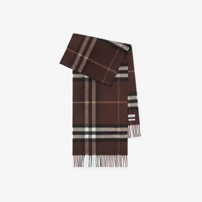 Burberry Check Cashmere Scarf In Brown