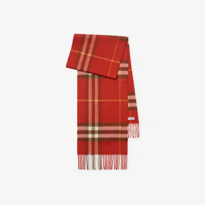 Burberry Check Cashmere Scarf In Red